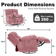 thumbnail image 2 of Pmango Power Oversized Recliner Chair Set of 2, Extra Wide Swivel Rocking Recliner Chair, Breathable Soft Fabric Modern Single Sofa for Living Room, Electric Adjustable Angle, USB & Type-C Port, Pink, 2 of 8