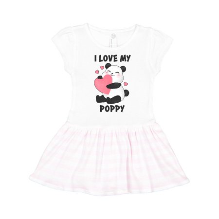 

Inktastic I Love My Poppy with Panda Illustration Gift Toddler Girl Dress