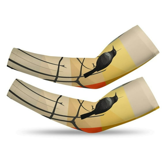 Watercolor Bird Protection Cooling Arm Sleeves For Men Women, Uv Compression Cooling Sleeve For Sports