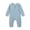 Light Blue, variant on Baby Jumpsuit, Solid Color Long Sleeve Round Neck Romper, Button Down Casual Comfortable One-Piece Yellow 12-18 Months