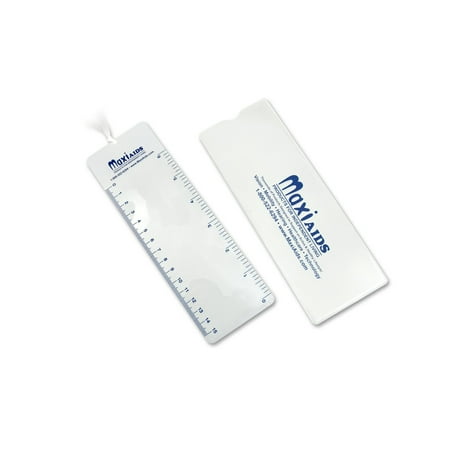 MaxiAids 2x Lens Magnifier 6-inch Ruler Bookmark