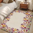 thumbnail image 4 of Area Rugs 2.7'x5', Spring Lavender Carpet for Living Room Bedroom Dining Room, Watercolor Floral Daisy Botanical Retro Beige Throw Kitchen Rugs Non Slip Washable Rectangle Indoor Outdoor Rugs, 4 of 8