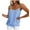 Blue-02, variant on Mittory Womens V Neck Pearl Trim Tank Tops Double-Layer Ruffle Hem Adjustable Spaghetti Strap Camisole