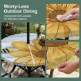 thumbnail image 5 of Round Outdoor Tablecloth with Umbrella Hole and Zipper, Yellow Daisy Rustic Tablecloth with Elastic Waterproof, Pastoral Flowers Honeybees Blue Wood Patio Table Covers for 36" - 44" Pool Tables, 5 of 9