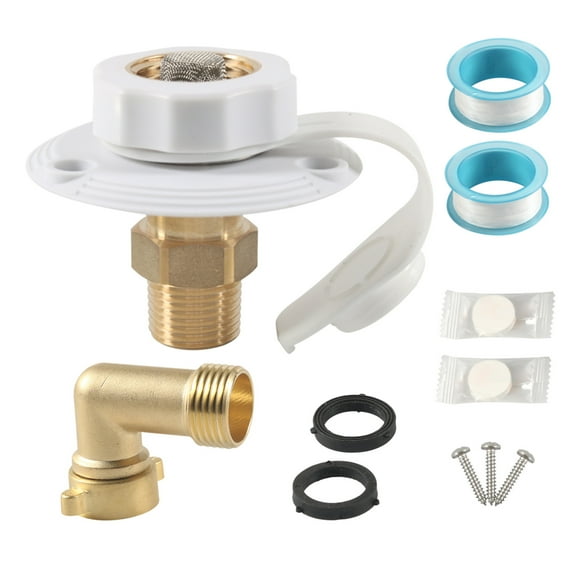 Marine Grade Boat Motorhomes City Water Fill Inlet With Built In Brass Check Valves And Convenient Hose Elbow Leak Proof