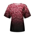 thumbnail image 4 of TSADFHJI Chandails pour Femmes en Coton Mode Décontractée pour Femmes Dégradé à Paillettes Imprimé Col Rond T-Shirt Ample, 4 of 5