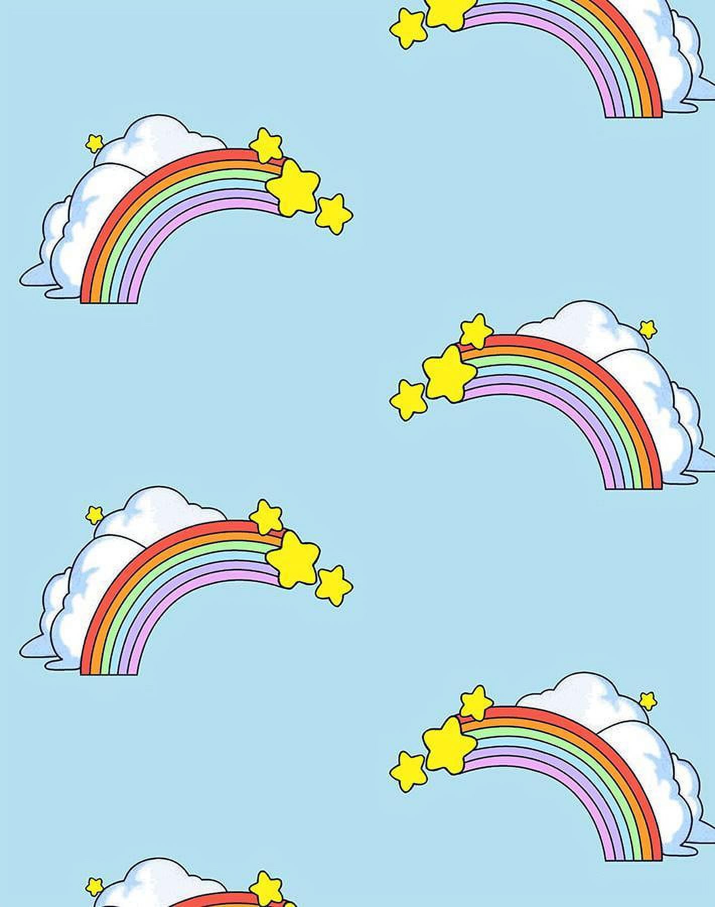 Barbie Rainbows Removable Vinyl Wallpaper, Baby Blue