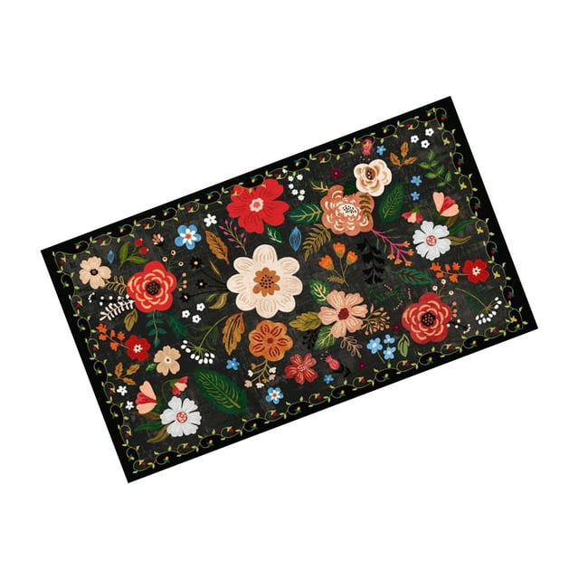 Retro Flowers Floormat Classic Flowers Design For Living Room Bedroom For Daily For Present Rugs for Room Dark Blanket Large Classroom Rug Small Carpets for Bedrooms Blankets Soft And Texture Throw