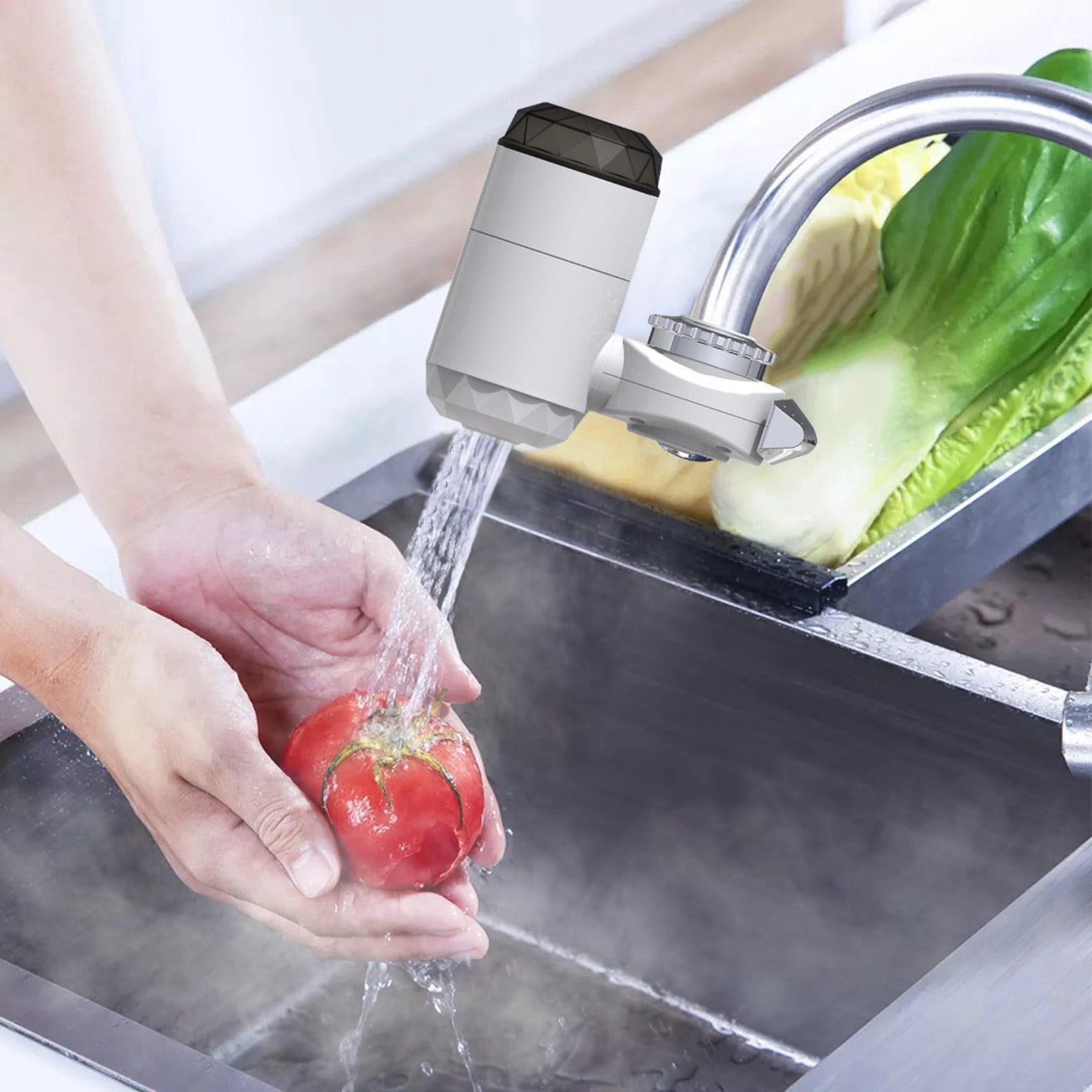 Instant Tankless Electric Hot Water Heater Faucet | Fast Heating Tap with LED Digital Temperature Display | Dual Use for Hot & Cold Water | Easy Installation | 15x13cm | 1 Heating Faucet + Connectors
