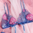 thumbnail image 4 of Fengqque 3Pcs Sexy Women's Pajamas Split Sexy Suit Underwear Sleepwear Set Lace Nightwear, 4 of 7