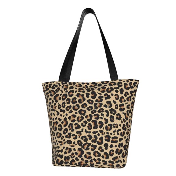 Defioc Leopard Print-1 Print Tote Bag for Women,Shoulder Bag with Zipper Casual Tote's Handbag Big Capacity Shoulder Bag with Inner Pocket Fit for Shopping,Office,Travel