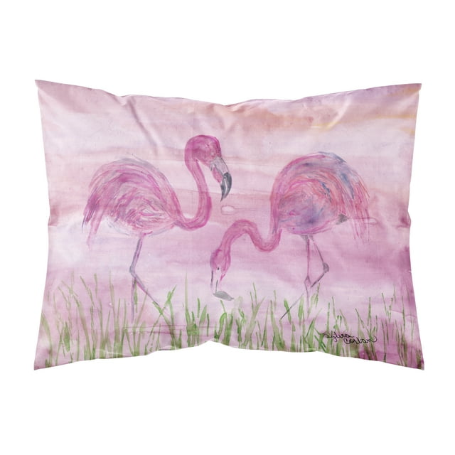 Carolines Treasures SC2018PILLOWCASE Flamingos Fabric Standard Pillowcase