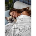 thumbnail image 3 of White Gray Marble Queen Size Flat Sheet, Wrinkleproof & Fadeproof Cooling Flat Bed Sheet Only, Modern Minimalist Abstract Texture Breathable Soft Bedding Top Sheets 90 x 102 Inches, 3 of 8