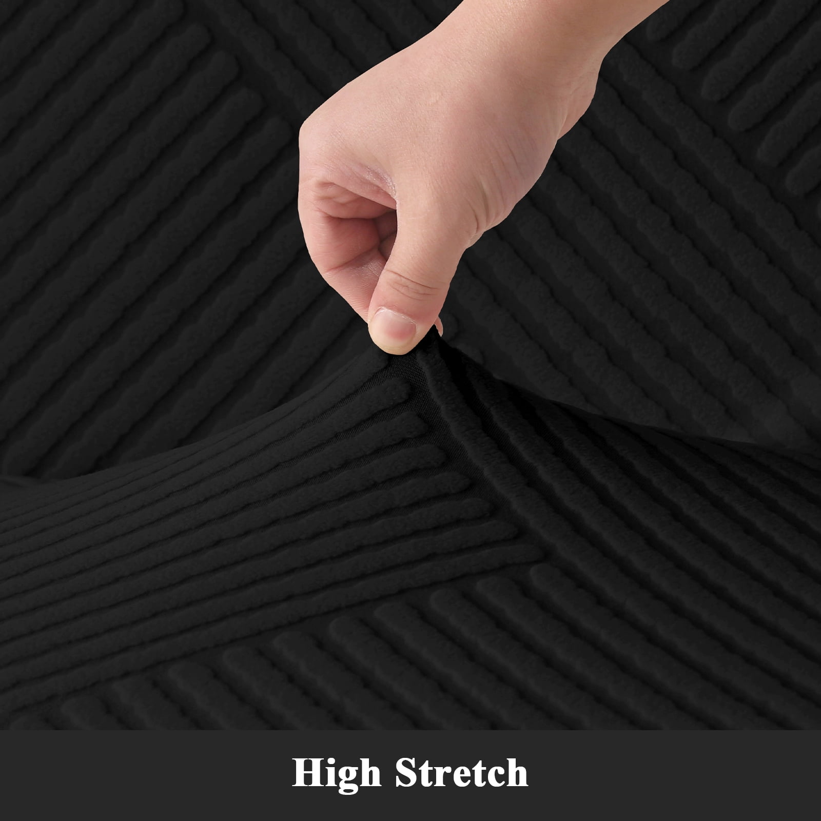 MeyJey Waterproof Sofa Cover, Slipcover for Loveseat Sofa, Stretch Furniture Protector for Kids Dogs Cats Pets, Black