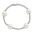 thumbnail image 4 of Sterling S Majestik Rh-pl 10-11mm Wht Imitat Shell Pearl 4 Station Bracelet 7.5 Inch "Bracelets, 4 of 5