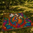 thumbnail image 7 of Colorful Toucan Centered In Radiating Tropical Leaves, Soft Flannel Blanket with Decorative Mosaic Illustration Print, Housewarming Gift and Home Decor for Bedroom and Living Room, 7 of 7