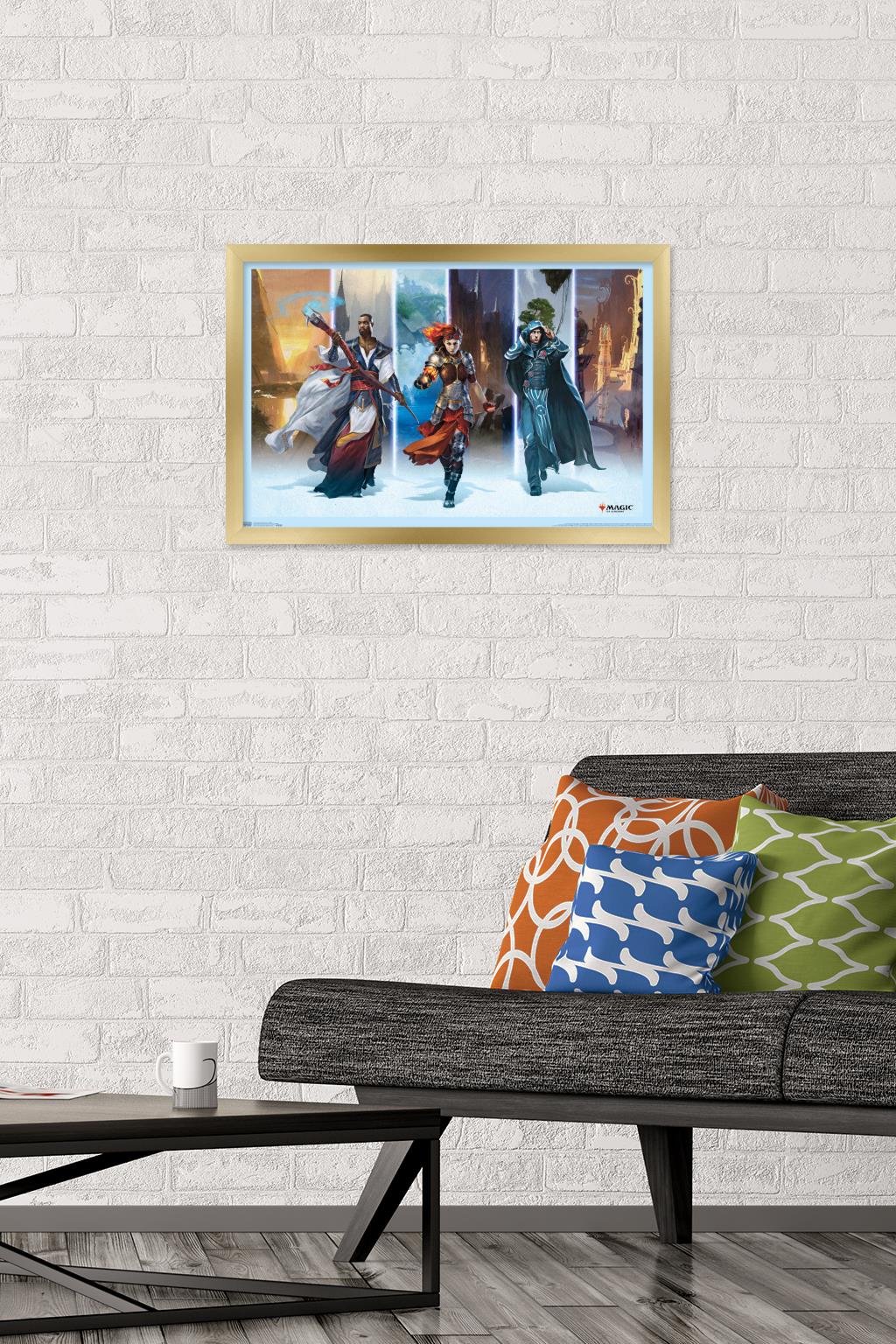 Magic: The Gathering - Worlds Wall Poster, 14.725" x 22.375", Framed