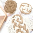 thumbnail image 4 of 1PC Natural Cotton Hemp Coasters Bowl Pad Handmade Insulation Placemats Table Padding Cup Mats Kitchen Decoration Accessories BR1, 4 of 6