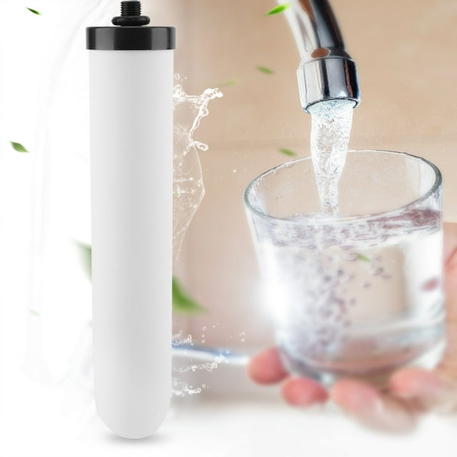 Ceramic Water Filter High Efficiency 0.1m Filtration System with Activated Carbon Core for Gravity Water Purifier Systems White 9.8 X 1.9 Inches