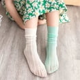 thumbnail image 4 of Esaierr 3 Pairs Toddler Kids Mesh Mid-Calf Socks Girls Candy Color Knee High Socks Breathable Calf Socks Cute Spring Summer Mesh Socks, 4 of 9