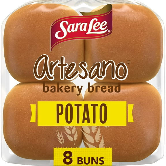 Sara Lee Artesano Potato Hamburger Buns, 8 Count, Buns Hamburger Buns, 16 oz Bag