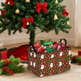 thumbnail image 4 of Christmas Gift Basket,Christmas Tree Storage Basket with Snowflakes,Christmas Decorative Clothes Storage Cube for Nursery,Waterproof Rectangular Toy Box,Christmas Gifts Storage Box(Brown), 4 of 4
