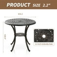 thumbnail image 4 of PATIO-IN Cast Aluminum Outdoor Bistro Sets with Outdoor Table and Chairs Set of 2 with 2.2" Umbrella Hole, Bronze, 4 of 9