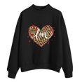 thumbnail image 1 of Gibobby Sudadera Mujer Moda Sudadera con capucha informal de otoño e invierno para mujer, suéter de manga larga con cuello redondo estampado (Negro, XXL), 1 of 4