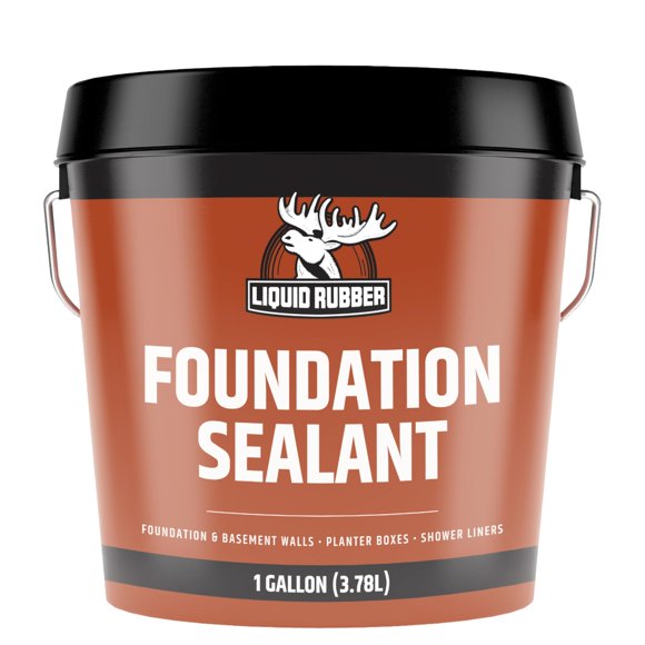 Liquid Rubber Basement and Foundation Repair Sealant - Waterproof Concrete Sealer & Crack Filler - Flexible Coating for Indoor & Outdoor Use - Waterpr