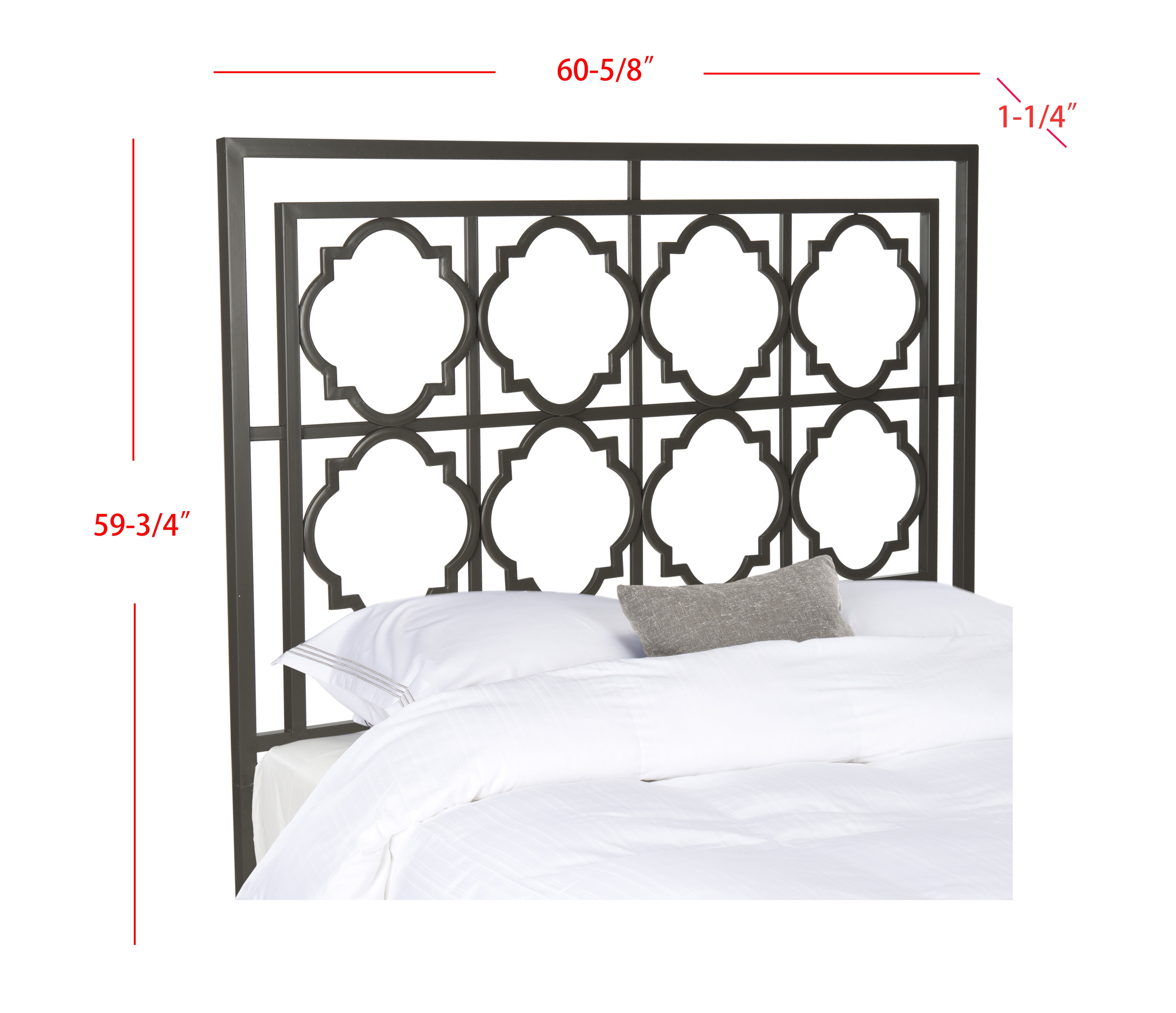 SAFAVIEH Silva Geometric Glam Metal Headboard, Queen, Gunmetal