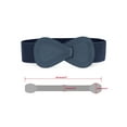 thumbnail image 3 of INSPIRE CHIC Interlock Buckle 8-shaped Faux Leather Elastic Belt Cinch Waistband for Lady Fit Waist Girth:25"/63.5cm-37"/94cm Dark Blue, 3 of 7