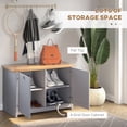 thumbnail image 4 of HOMCOM Armoire à Chaussures avec Portes Doubles, Armoire de Rangement à Chaussures avec 4 Compartiments pour Couloir, Entrée, Gris, 4 of 10