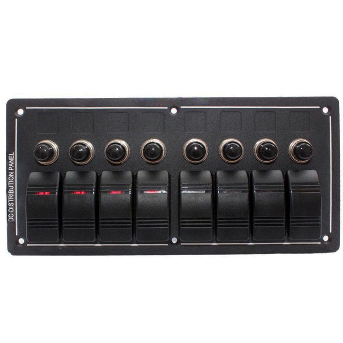 TCMT 8Gang Waterproof LED Rocker Switch Panel for Boat Car Truck with Circuit Breaker DC 12V