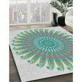 thumbnail image 3 of Ahgly Company Machine Washable Indoor Rectangle Transitional Grayish Turquoise Green Area Rugs, 8' x 10', 3 of 7