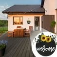 thumbnail image 6 of Sunflower Front Porch, Wooden In Wreaths For Front Door, Welcome Wooden Sign With Sunflower Simulation Green Plant Home Door Hanging, 6 of 8