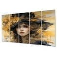 thumbnail image 2 of Designart "Glam Gilded gracefulness Woman Portrait II" Fashion Art Living Room Set, 2 of 5