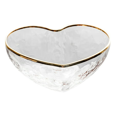 

Creative Salad Bowl Heart-shaped Transparent Bowl Glass Fruit Dessert Bowl