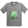 thumbnail image 3 of Inktastic Boba Toad Cute Frog with Tea Youth T-Shirt, 3 of 5