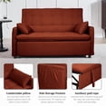thumbnail image 3 of Modern Fabric Sofa Bed 61-inch for Living Room with Reinforced Iron Frame, 3 of 9