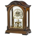 thumbnail image 1 of Bulova Clocks B1845 Durant Walnut Wood and Glass Revolving Pendulum Clock, Brown, 1 of 4
