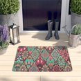 thumbnail image 2 of Green Geometric Diamond Pattern Flannel Non Slip Door Rugs,Washable Door Mats Indoor,Decorative Door Mats,Dirt-Resistant and Absorbent Doormat for Entrance,Bedroom,Kitchen,Bathroom,31.5x17in(80x43cm), 2 of 4