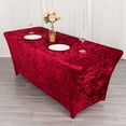 thumbnail image 3 of Efavormart 6ft Red Crushed Velvet Stretch Fitted Rectangular Table Cover, 3 of 5