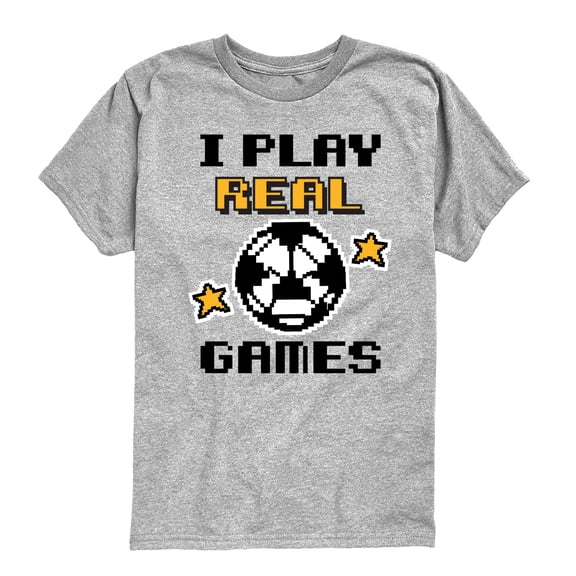 Instant Message - Play Real Games Soccer Short Sleeve Graphic T-Shirt