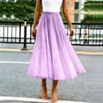 thumbnail image 6 of Tulle Skirts for Women Pleated Layered Tutu Skirt Ladies Elegant Flowy Long Skirts Casual Pleated a-Line Maxi Skirt High Waisted Flowy Skirts Elegantes Bridesmaid Wedding Midi Skirt Light Purple S, 6 of 6