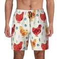 thumbnail image 2 of Goofa Flower Chicken Printed Men's Swim Trunks Board Shorts Quick Dry Mens Swimming Trunks with Compression Liner,Breathable Fit Hawaii Beach Shorts-3X-Large, 2 of 9