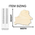 thumbnail image 2 of Unfinished Wood Belarus Country Shape - Europe Craft - up to 46" DIY 16" / 1/8", 2 of 4