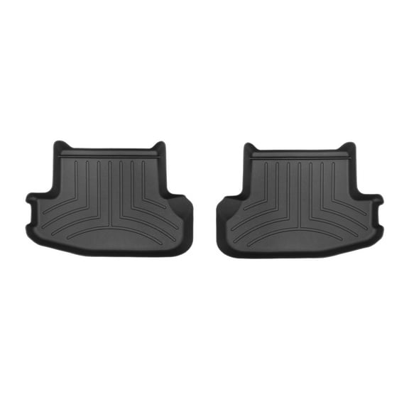 WeatherTech Custom Fit FloorLiners compatible with Audi A5, RS5, S5 - 2nd Row (2-Piece Liner), Black