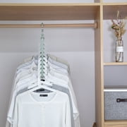 4 Pack Space Saving Cascading Plastic Hanger Organizer, Light Green