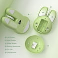 thumbnail image 5 of Cute Bunny Wireless Mouse, 2.4G Wireless Mice, 1600/1200/800 3 Levels Adjustable DPI Sensitivity, Arc Design for Girls and Kids - Green, 5 of 7