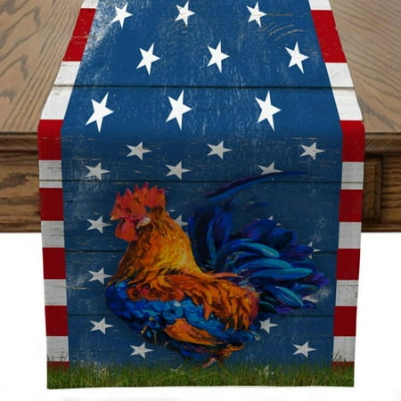 

4th of July Table Runner Patriotic Star Independence Day Memorial Day Table Runners for Kitchen Dining Coffee or Indoor and Outdoor Home Parties Decor 13 x 70 Inches